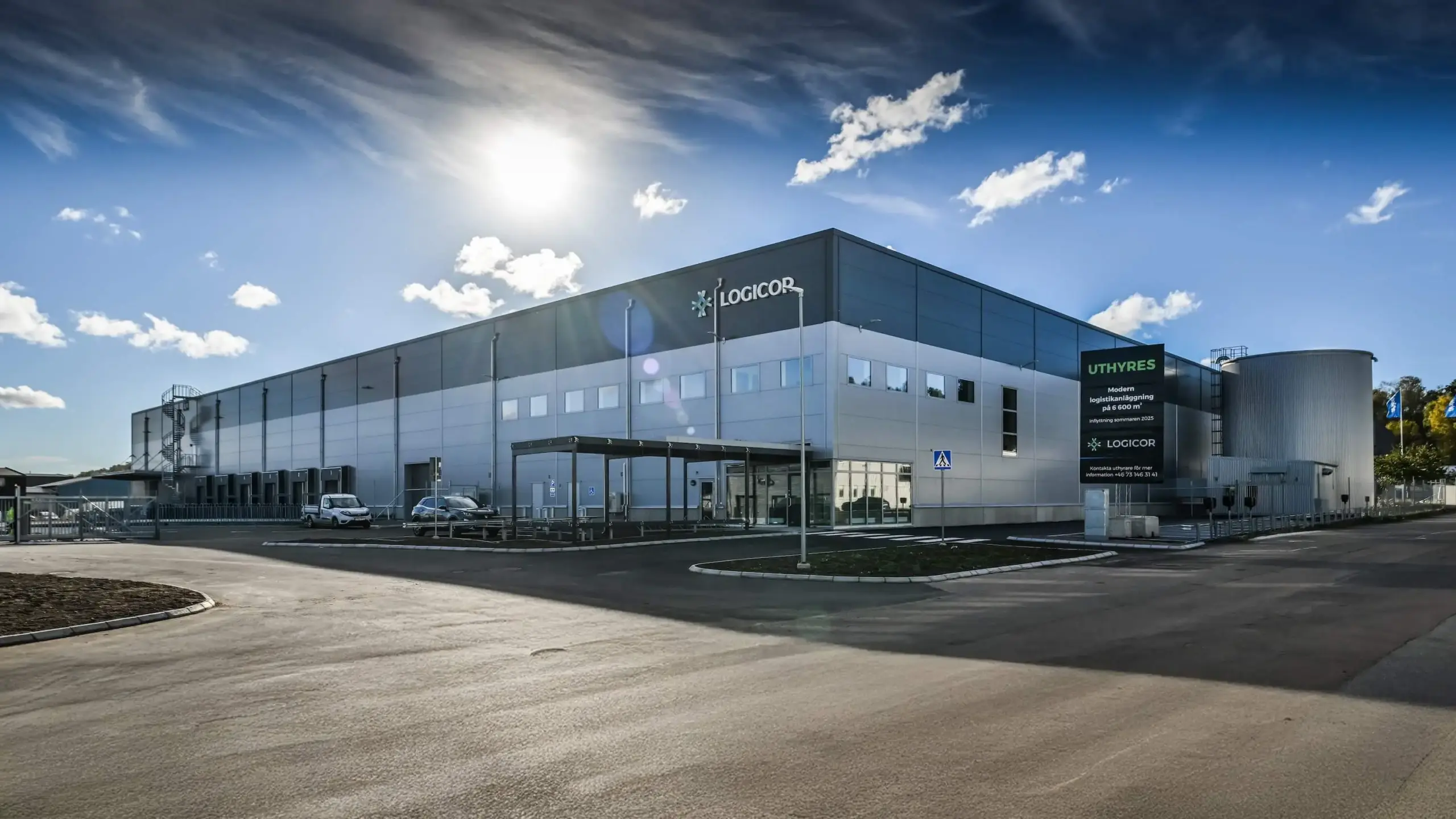 Entré till Logicor Park Backa lagerlokal i Göteborg